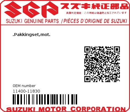 Product image: Suzuki - 11400-11830 - GASKET SET 