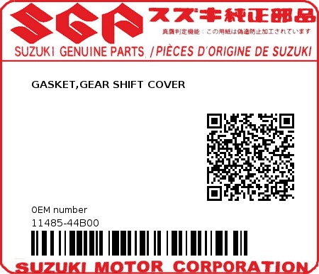 Product image: Suzuki - 11485-44B00 - GASKET,GEAR SHIFT COVER         