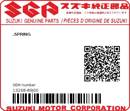 Product image: Suzuki - 13268-89J00 - SPRING 