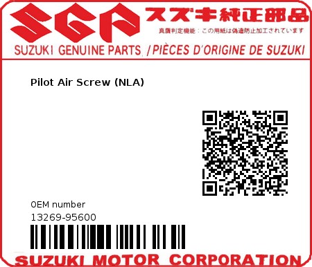 Product image: Suzuki - 13269-95600 - Pilot Air Screw (NLA)  0