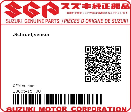 Product image: Suzuki - 13605-15H00 - .Schroef,sensor 