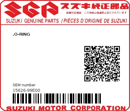 Product image: Suzuki - 15626-99E00 - O-RING 