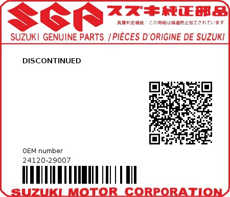 Product image: Suzuki - 24120-29007 - DISCONTINUED         