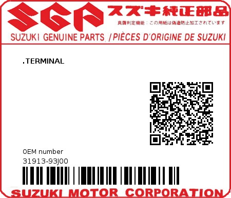 Product image: Suzuki - 31913-93J00 - TERMINAL 