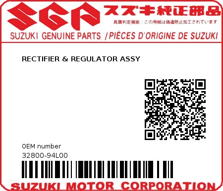 Product image: Suzuki - 32800-94L00 - RECTIFIER & REGULATOR ASSY 