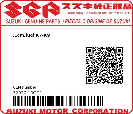 Product image: Suzuki - 32920-10GG1 - CONTROL UNIT,FI  0