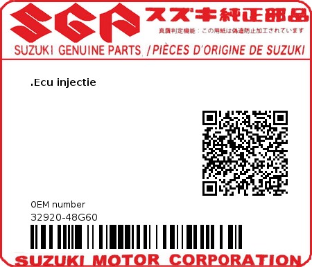 Product image: Suzuki - 32920-48G60 - CONTROL UNIT,FI  0