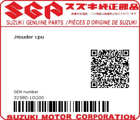 Product image: Suzuki - 32980-10G00 - HOLDER,FI CONTR  0