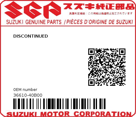 Product image: Suzuki - 36610-40B00 - DISCONTINUED         