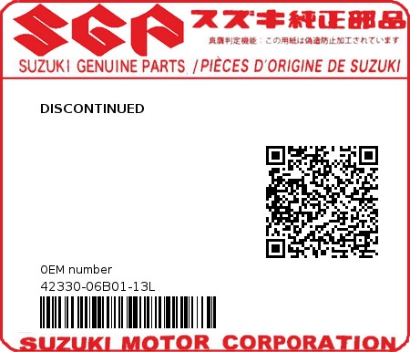 Product image: Suzuki - 42330-06B01-13L - DISCONTINUED 