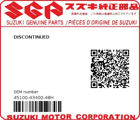 Product image: Suzuki - 45100-43400-48H - DISCONTINUED  0