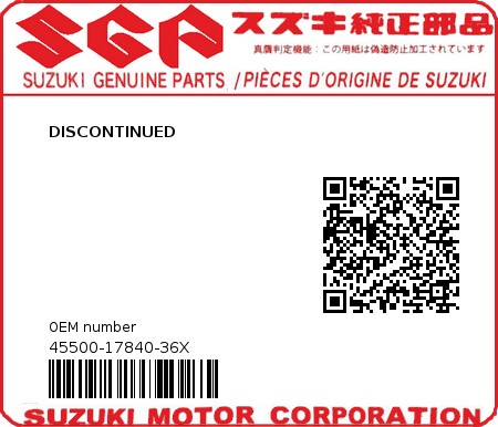 Product image: Suzuki - 45500-17840-36X - DISCONTINUED  0