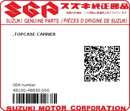 Product image: Suzuki - 48100-48830-000 - .TOPCASE CARRIER  0