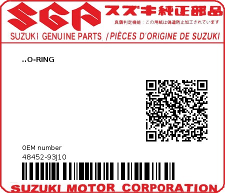 Product image: Suzuki - 48452-93J10 - ..O-RING  0