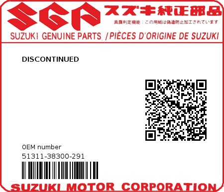 Product image: Suzuki - 51311-38300-291 - DISCONTINUED 