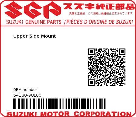 Product image: Suzuki - 54180-98L00 - Upper Side Mount 