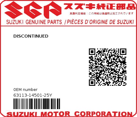 Product image: Suzuki - 63113-14501-25Y - DISCONTINUED 