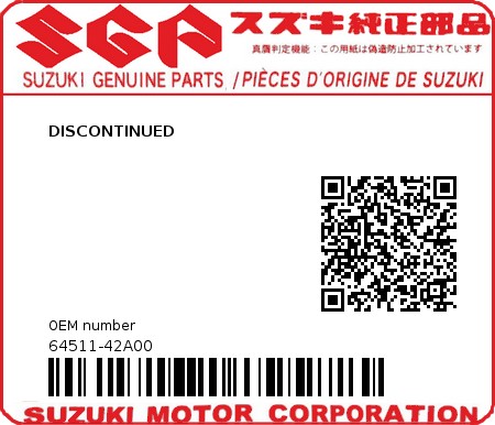 Product image: Suzuki - 64511-42A00 - DISCONTINUED         