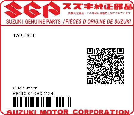 Product image: Suzuki - 68110-01DB0-MG4 - TAPE SET 