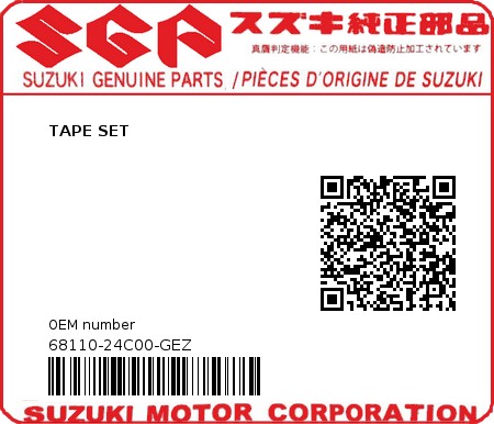 Product image: Suzuki - 68110-24C00-GEZ - TAPE SET 