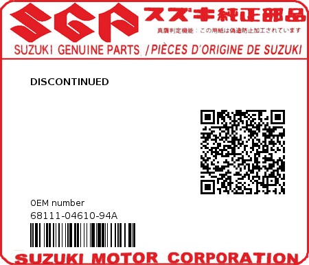 Product image: Suzuki - 68111-04610-94A - DISCONTINUED  0