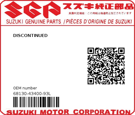 Product image: Suzuki - 68130-43400-93L - DISCONTINUED  0