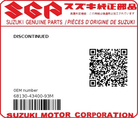 Product image: Suzuki - 68130-43400-93M - DISCONTINUED  0