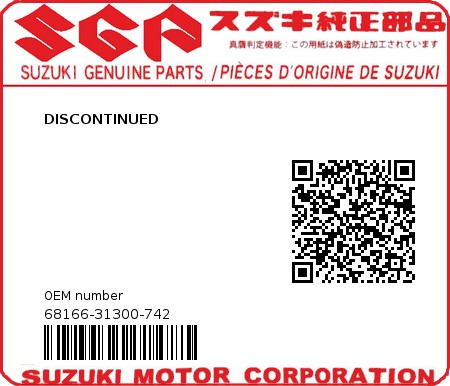 Product image: Suzuki - 68166-31300-742 - DISCONTINUED 