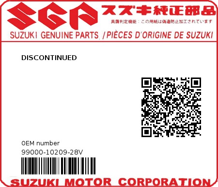 Product image: Suzuki - 99000-10209-28V - DISCONTINUED 