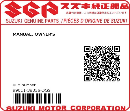 Product image: Suzuki - 99011-38336-DGS - MANUAL, OWNER'S  0