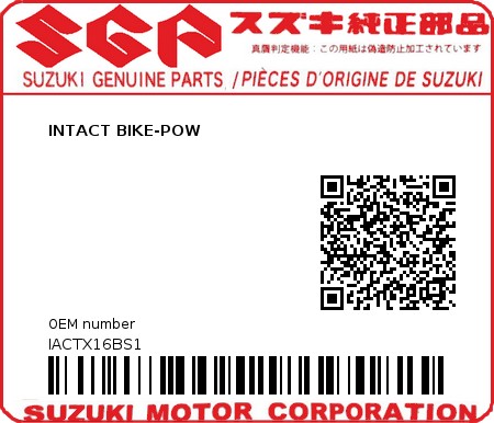 Product image: Suzuki - IACTX16BS1 - INTACT BIKE-POW  0