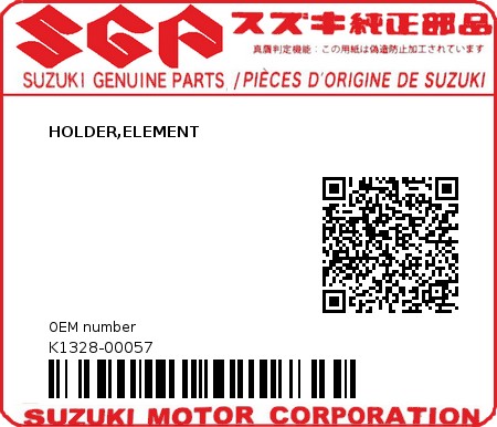 Product image: Suzuki - K1328-00057 - HOLDER,ELEMENT          0