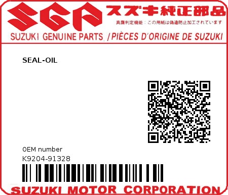 Product image: Suzuki - K9204-91328 - SEAL-OIL         