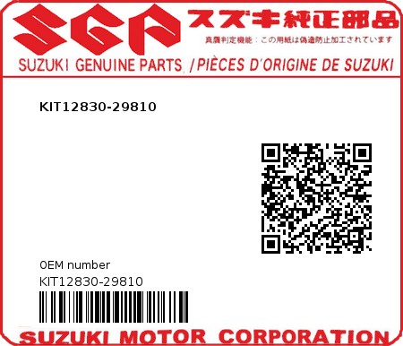 Product image: Suzuki - KIT12830-29810 - KIT12830-29810  0