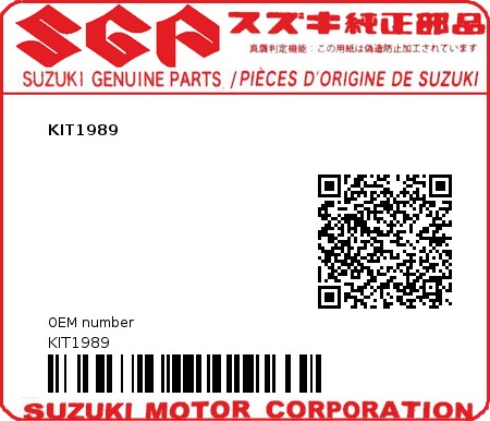 Product image: Suzuki - KIT1989 - KIT1989  0
