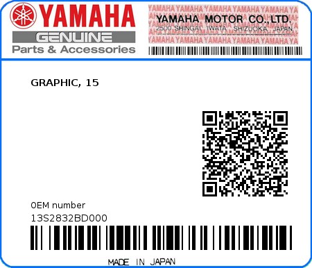 Product image: Yamaha - 13S2832BD000 - GRAPHIC, 15 