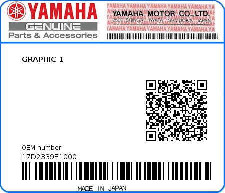 Product image: Yamaha - 17D2339E1000 - GRAPHIC 1  0