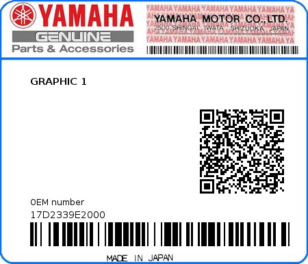 Product image: Yamaha - 17D2339E2000 - GRAPHIC 1  0
