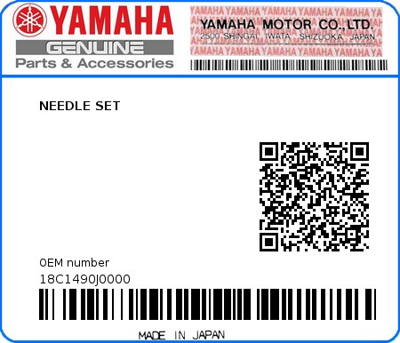 Product image: Yamaha - 18C1490J0000 - NEEDLE SET 