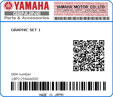 Product image: Yamaha - 18P2159AA000 - GRAPHIC SET 1 