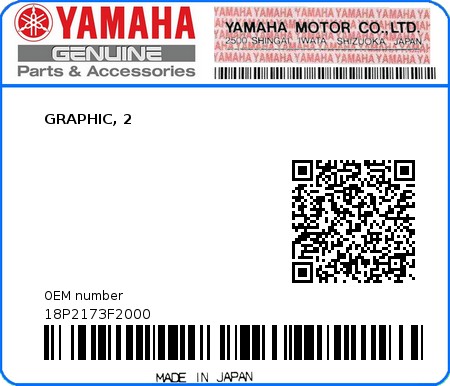 Product image: Yamaha - 18P2173F2000 - GRAPHIC, 2  0