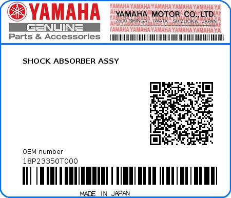 Product image: Yamaha - 18P23350T000 - SHOCK ABSORBER ASSY 