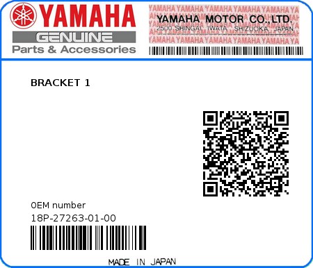 Product image: Yamaha - 18P-27263-01-00 - BRACKET 1 