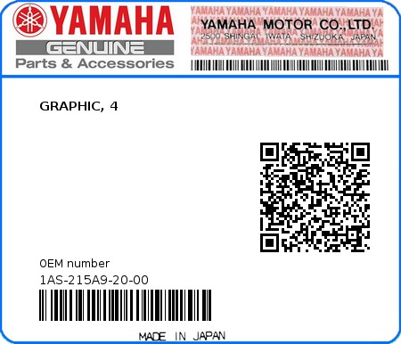 Product image: Yamaha - 1AS-215A9-20-00 - GRAPHIC, 4 