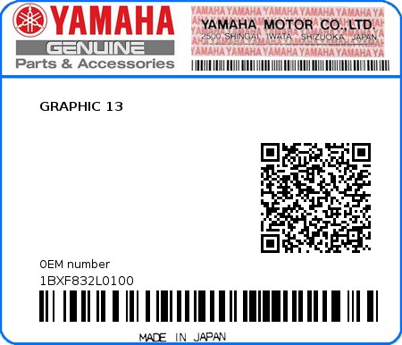 Product image: Yamaha - 1BXF832L0100 - GRAPHIC 13 