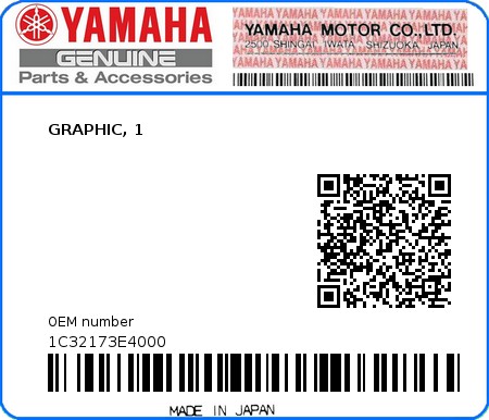 Product image: Yamaha - 1C32173E4000 - GRAPHIC, 1  0