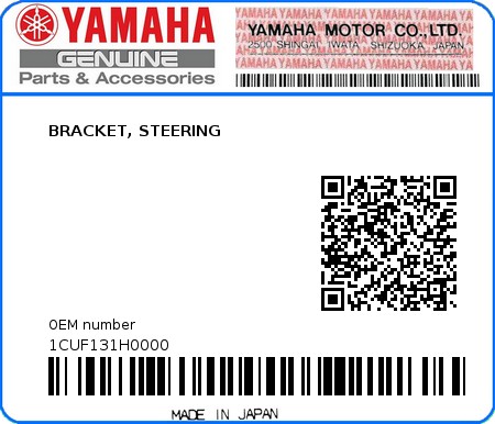 Product image: Yamaha - 1CUF131H0000 - BRACKET, STEERING  0