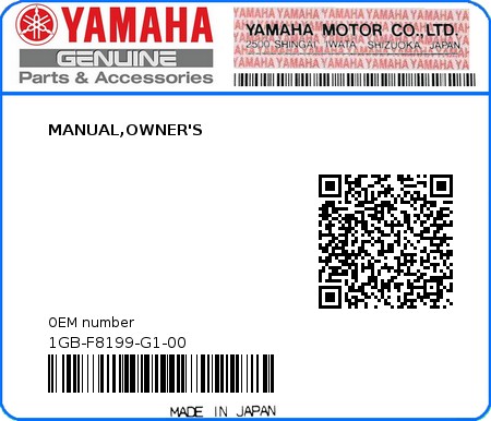 Product image: Yamaha - 1GB-F8199-G1-00 - MANUAL,OWNER'S  0