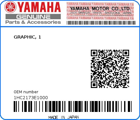 Product image: Yamaha - 1HC2173E1000 - GRAPHIC, 1 