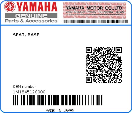 Product image: Yamaha - 1M1845126000 - SEAT, BASE 